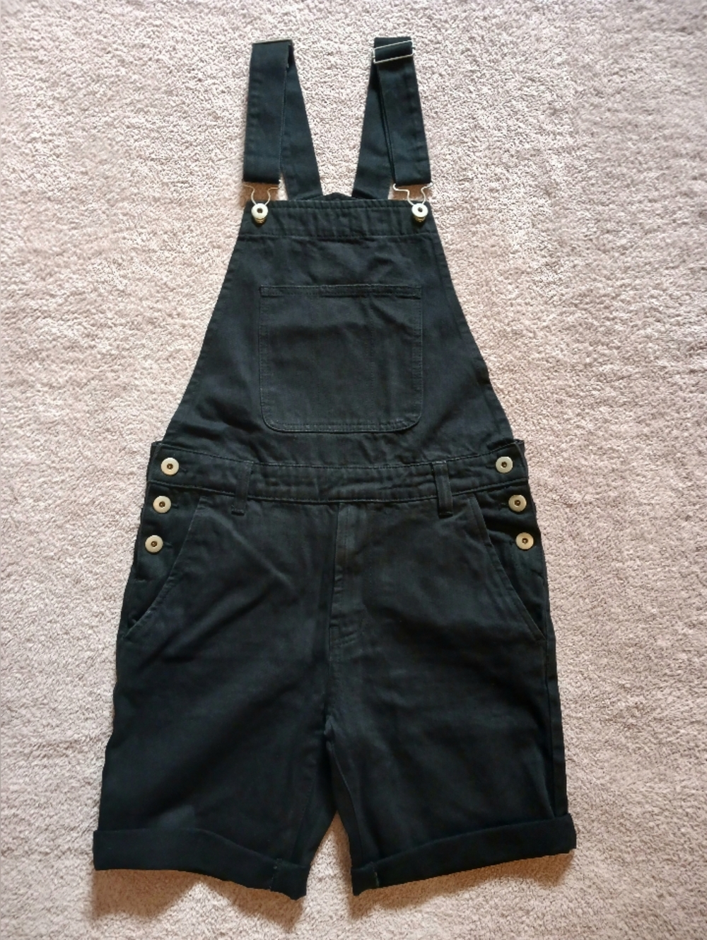 Black Denim Short Overalls - XS Forever21 Men's